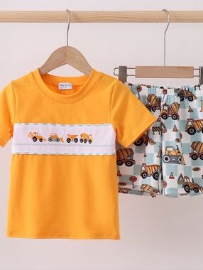 Kids Construction Truck Matching Set - Yellow